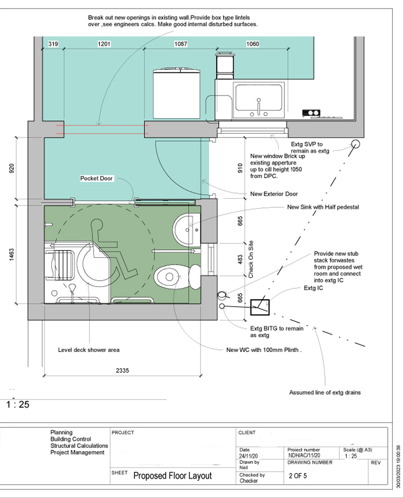 plan for adapted bathroom